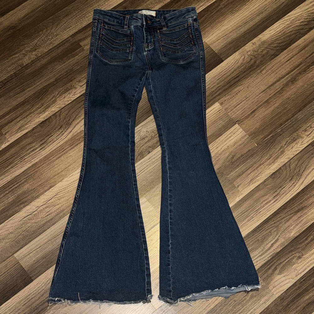 Free People Midnight Blue Wide-Leg Jeans